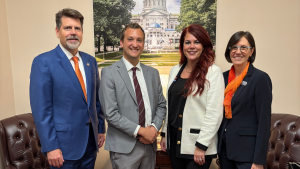 (l to r) Rep. Olsommer, IA&B Government Affairs Director John Savant, IA&B Vice Chair Kate Dawson, IA&B VP-Advocacy Claire Pantaloni